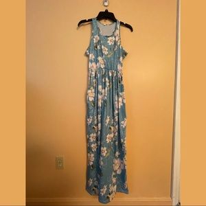 Blue floral maxi dress